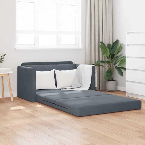 ARDEBO.de - Boden Schlafsofa 2-in-1 Dunkelgrau 124x204x61 cm Velvet