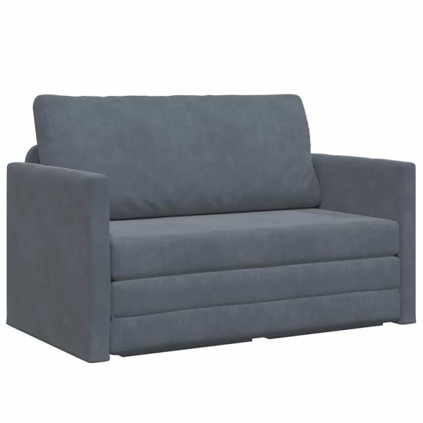 Boden Schlafsofa 2-in-1 Dunkelgrau 124x204x61 cm Velvet