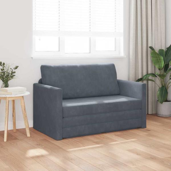 Boden Schlafsofa 2-in-1 Dunkelgrau 124x204x61 cm Velvet