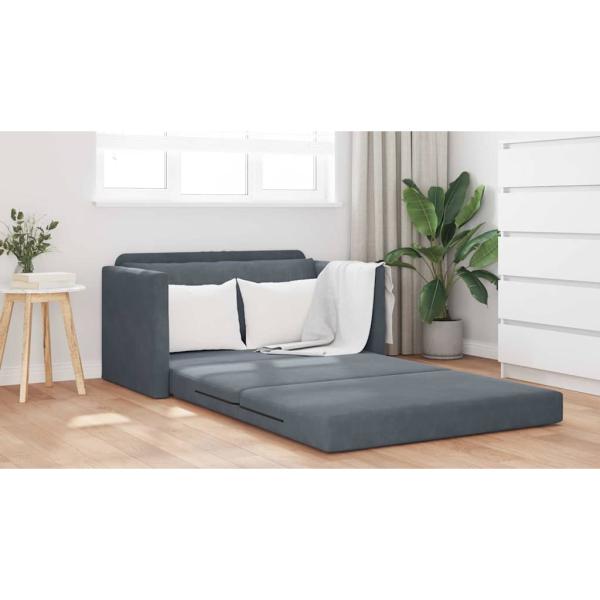 Boden Schlafsofa 2-in-1 Dunkelgrau 124x204x61 cm Velvet