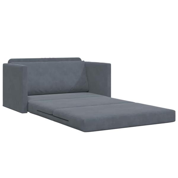 Boden Schlafsofa 2-in-1 Dunkelgrau 124x204x61 cm Velvet