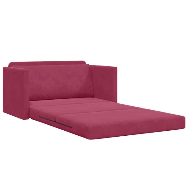 Boden Sofa Bett 2-in-1 Weinrot 124x204x61 cm Samt