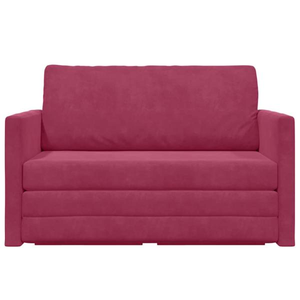 Boden Sofa Bett 2-in-1 Weinrot 124x204x61 cm Samt