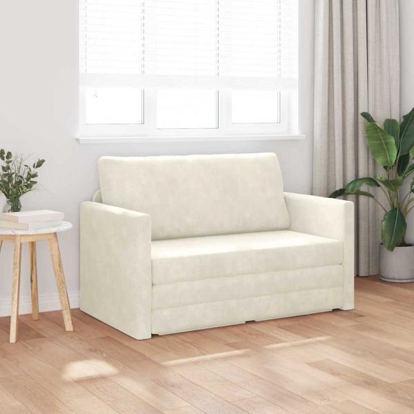 Boden Sofa Bett 2-in-1 Creme 124x204x61 cm Velvet