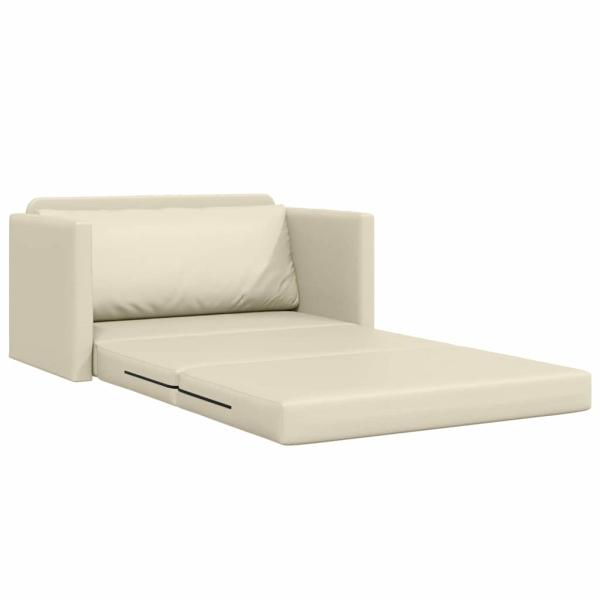 Boden-Sofa-Bett 2-in-1 Creme 124x71x78 cm Kunstleder