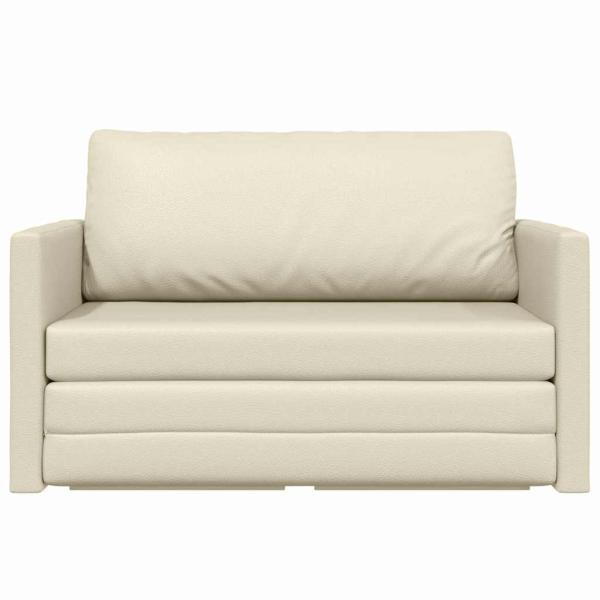 Boden-Sofa-Bett 2-in-1 Creme 124x71x78 cm Kunstleder