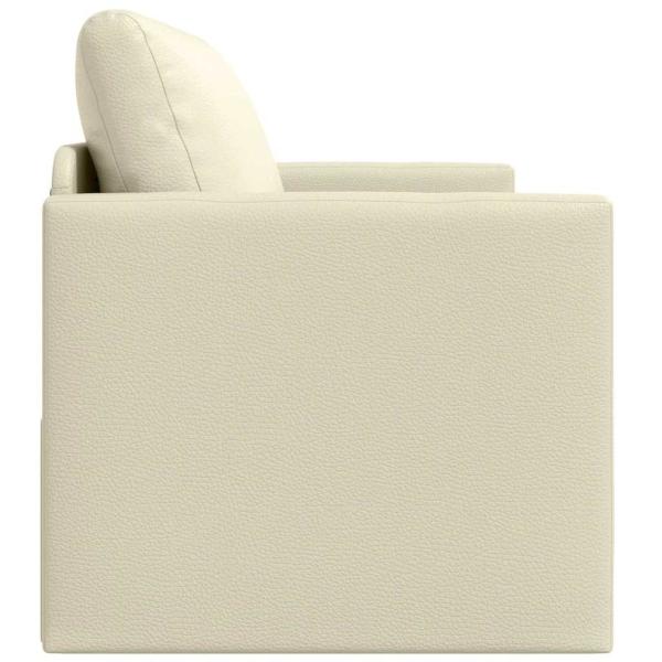 Boden-Sofa-Bett 2-in-1 Creme 124x71x78 cm Kunstleder