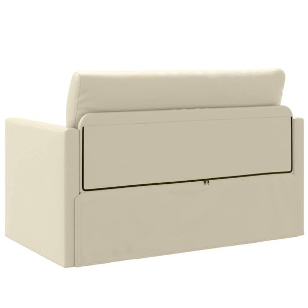 Boden-Sofa-Bett 2-in-1 Creme 124x71x78 cm Kunstleder