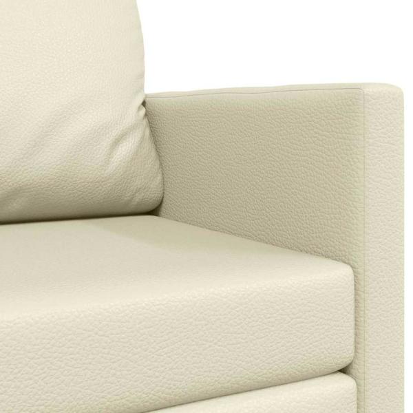 Boden-Sofa-Bett 2-in-1 Creme 124x71x78 cm Kunstleder