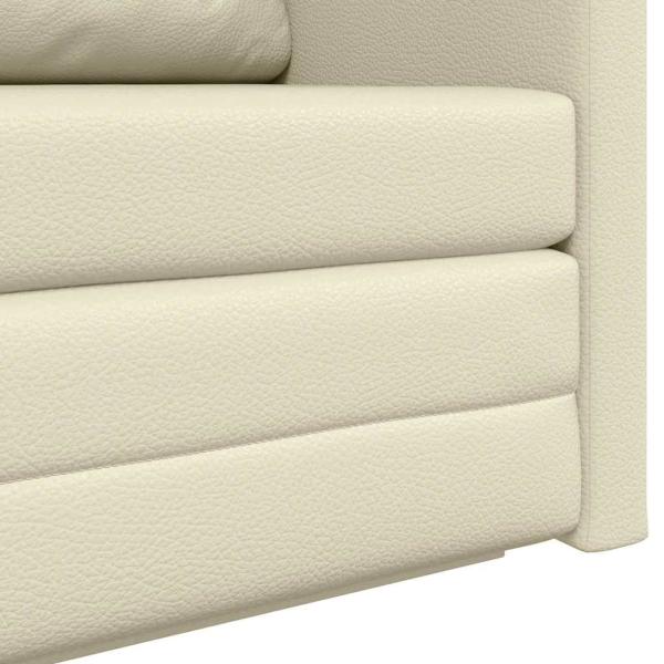 Boden-Sofa-Bett 2-in-1 Creme 124x71x78 cm Kunstleder