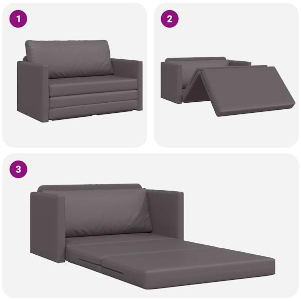 Boden Schlafsofa 2-in-1 Grau 124x71x78 cm Kunstleder