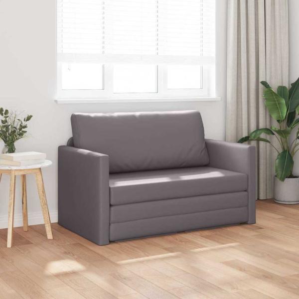 Boden Schlafsofa 2-in-1 Grau 124x71x78 cm Kunstleder