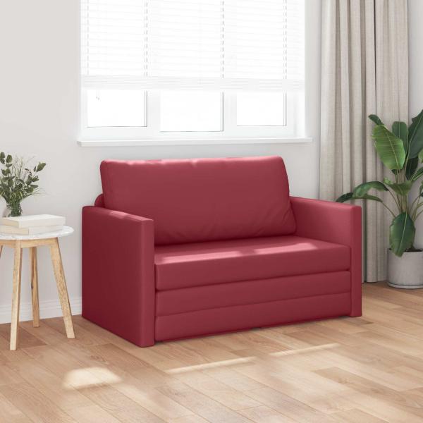 Schlafsofa Weinrot 124 x 71 x 78 cm Kunstleder