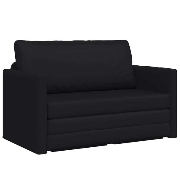 Boden Sofa Bett 2-in-1 Schwarz 124x71x78 cm Kunstleder