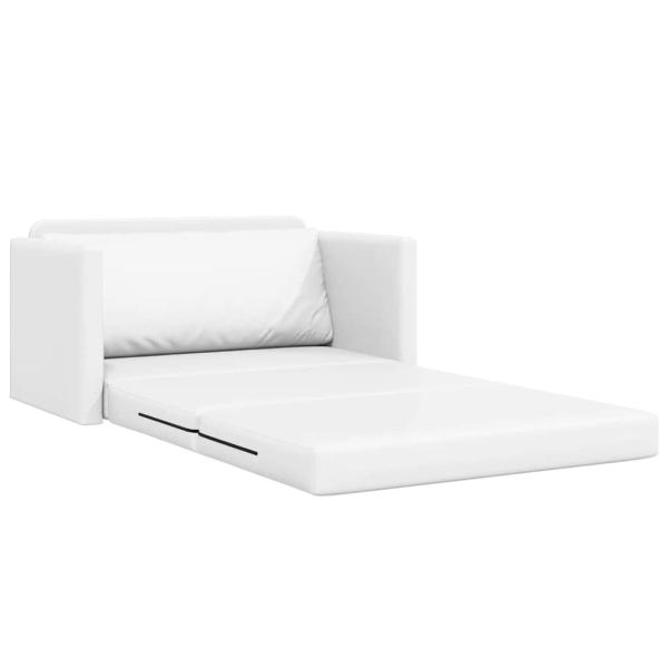 Boden-Sofa-Bett 2-in-1 Weiß 124x71x78 cm Kunstleder