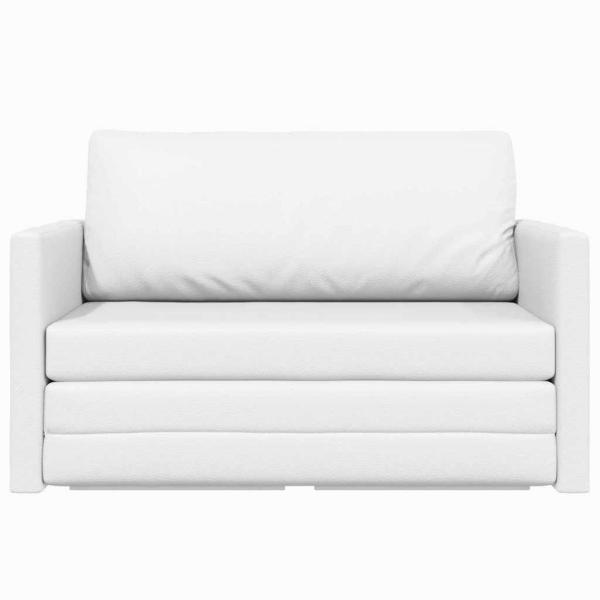 Boden-Sofa-Bett 2-in-1 Weiß 124x71x78 cm Kunstleder