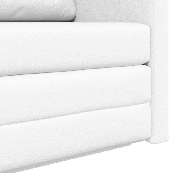 Boden-Sofa-Bett 2-in-1 Weiß 124x71x78 cm Kunstleder
