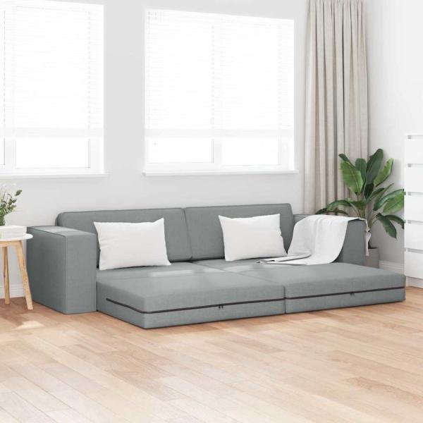 ARDEBO.de - Boden Schlafsofa 2-in-1 Hellgrau 245x150x60.5 cm Stoff