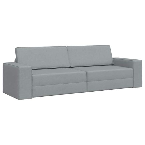 Boden Schlafsofa 2-in-1 Hellgrau 245x150x60.5 cm Stoff