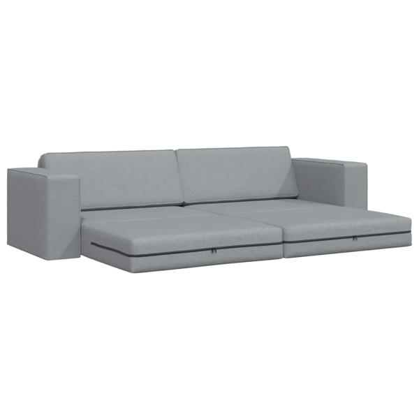 Boden Schlafsofa 2-in-1 Hellgrau 245x150x60.5 cm Stoff