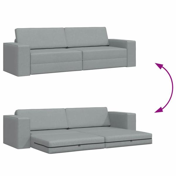 Boden Schlafsofa 2-in-1 Hellgrau 245x150x60.5 cm Stoff