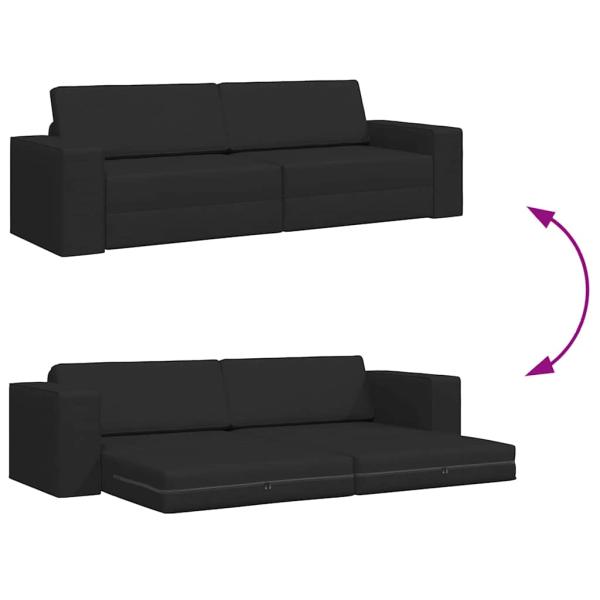 Boden Sofa Bett 2-in-1 Schwarz 245x150x60.5 cm Stoff