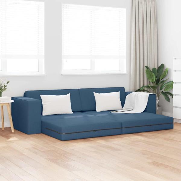 ARDEBO.de - Boden Schlafsofa 2-in-1 Blau 245x150x60.5 cm Stoff