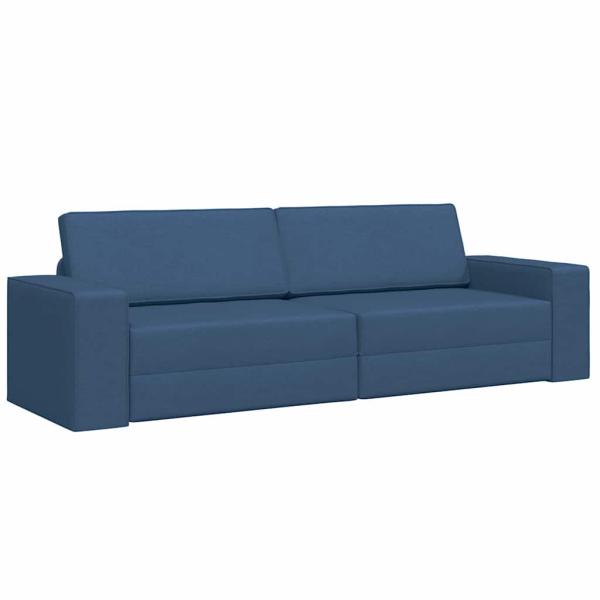 Boden Schlafsofa 2-in-1 Blau 245x150x60.5 cm Stoff