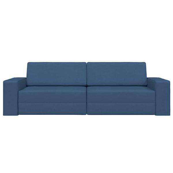 Boden Schlafsofa 2-in-1 Blau 245x150x60.5 cm Stoff