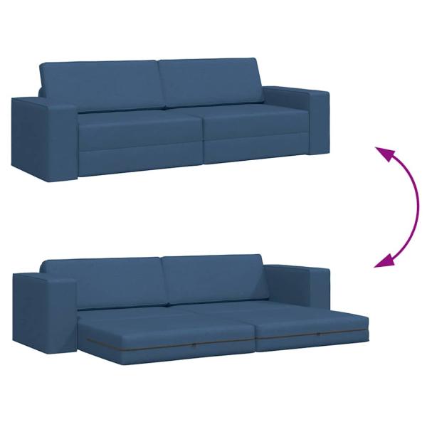Boden Schlafsofa 2-in-1 Blau 245x150x60.5 cm Stoff