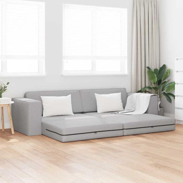 ARDEBO.de - Boden-Schlafsofa 2-in-1 Wolkengrau 245x150x60.5 cm Stoff