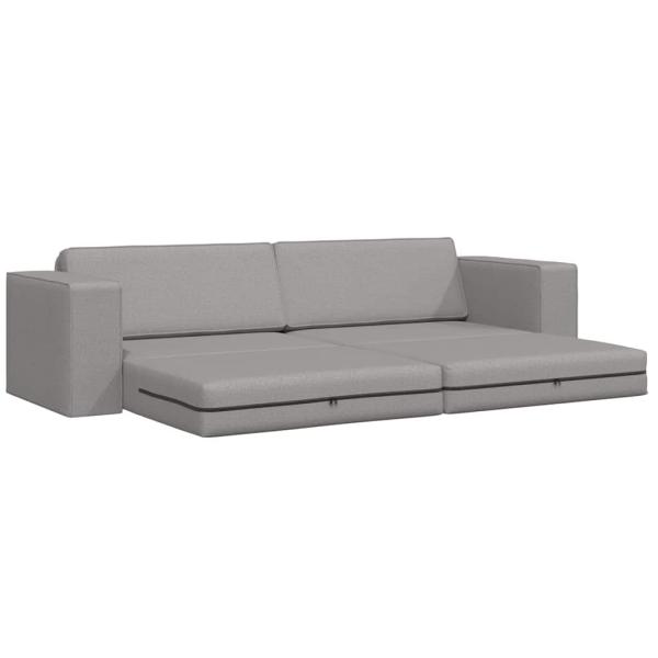 Boden-Schlafsofa 2-in-1 Wolkengrau 245x150x60.5 cm Stoff