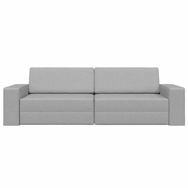 Boden-Schlafsofa 2-in-1 Wolkengrau 245x150x60.5 cm Stoff