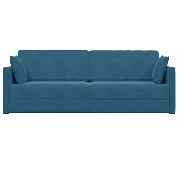 Boden-Sofa-Bett 2-in-1 Blau 213x144x60 cm Samt