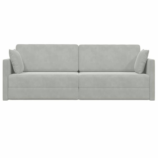 Boden-Sofa-Bett 2-in-1 Hellgrau 213x144x60 cm