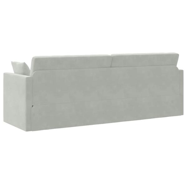 Boden-Sofa-Bett 2-in-1 Hellgrau 213x144x60 cm