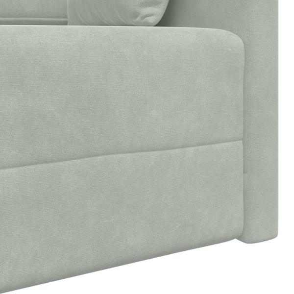 Boden-Sofa-Bett 2-in-1 Hellgrau 213x144x60 cm