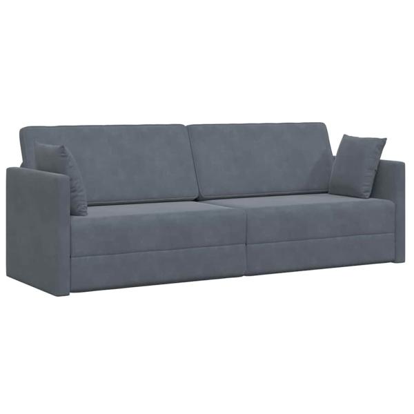 Schlafsofa 2-in-1 Dunkelgrau 213x144x60 cm Velvet