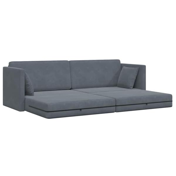 Schlafsofa 2-in-1 Dunkelgrau 213x144x60 cm Velvet