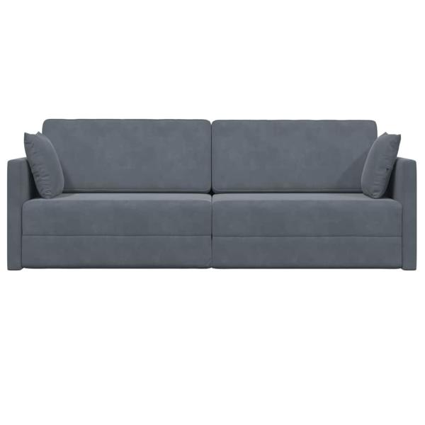 Schlafsofa 2-in-1 Dunkelgrau 213x144x60 cm Velvet