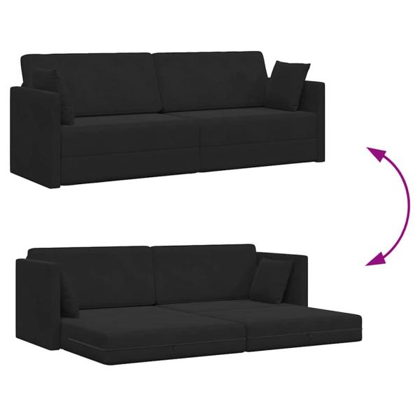 Boden Sofabett 2-in-1 Schwarz 213x144x60 cm