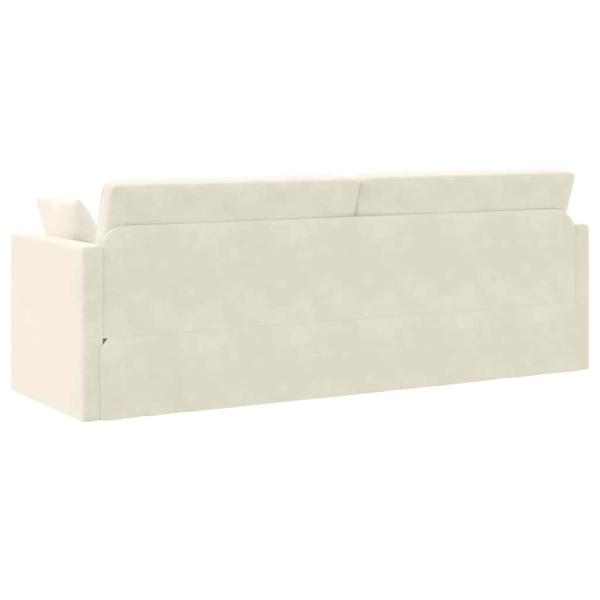 Boden-Sofa-Bett 2-in-1 Creme 213x144x60 cm Velvet