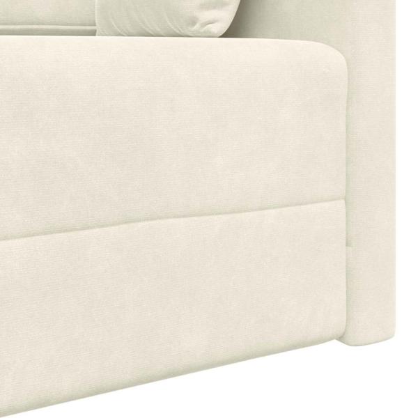 Boden-Sofa-Bett 2-in-1 Creme 213x144x60 cm Velvet