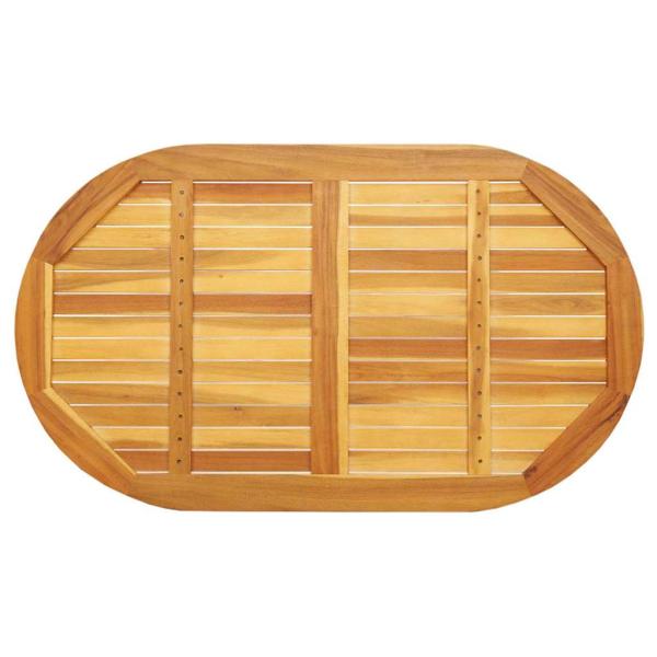 Tischplatte 120x70x2,2 cm ovale Massivholz Akazie