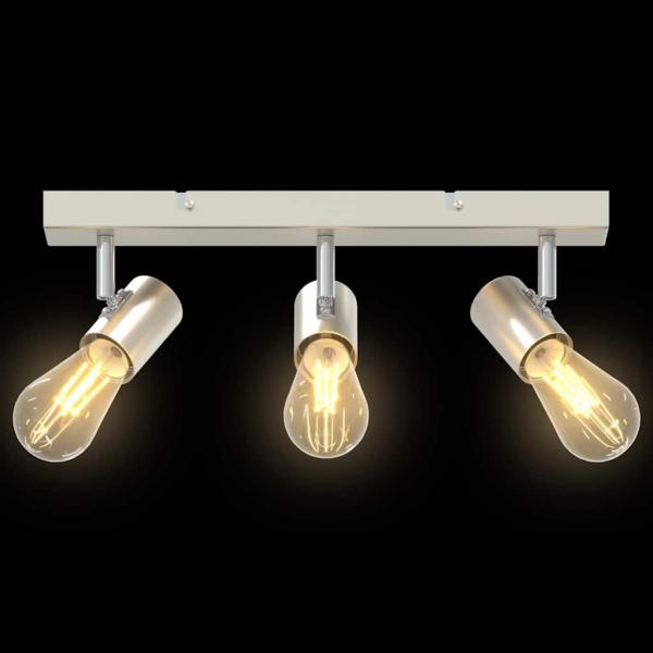 Deckenstrahler 3-Wege Verstellbare Gebürstetes Nickel E27
