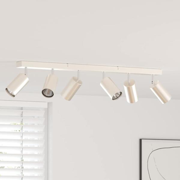 ARDEBO.de - Deckenstrahler 6-fach verstellbar Gebürstetes Nickel GU10