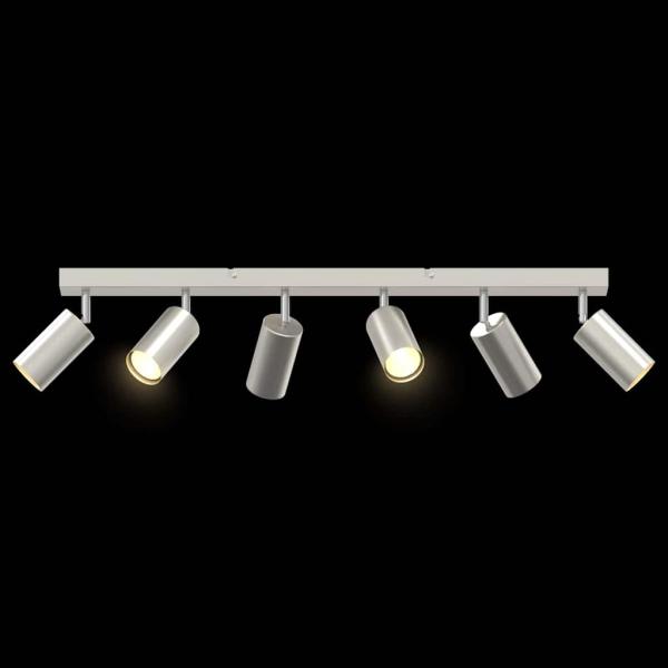 Deckenstrahler 6-fach verstellbar Gebürstetes Nickel GU10