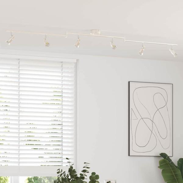 ARDEBO.de - Deckenstrahler 6-fach verstellbar Gebürstetes Nickel GU10