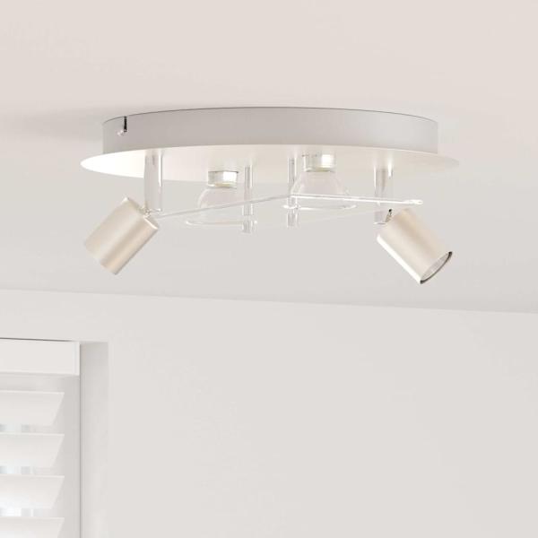ARDEBO.de - Deckenstrahler mit 2 verstellbaren Köpfen Matte Nickel GU10