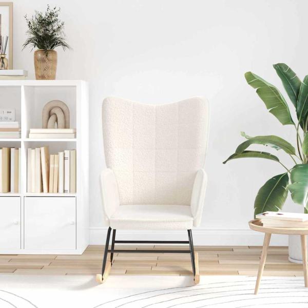 Entspannungsstuhl Creme Lockenähnlicher Stoff